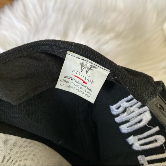 Vintage Stone Cold Steve Austin Bad To the Bonz Snapback Hat OSFA 90s 1998 WWF - Picture 7 of 10